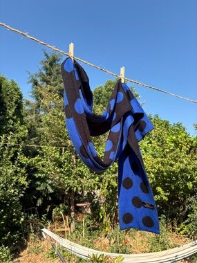 Black & Blue Polka Dot Scarf -  The Limited